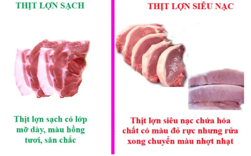 Mẹo phân biệt thịt heo sạch.